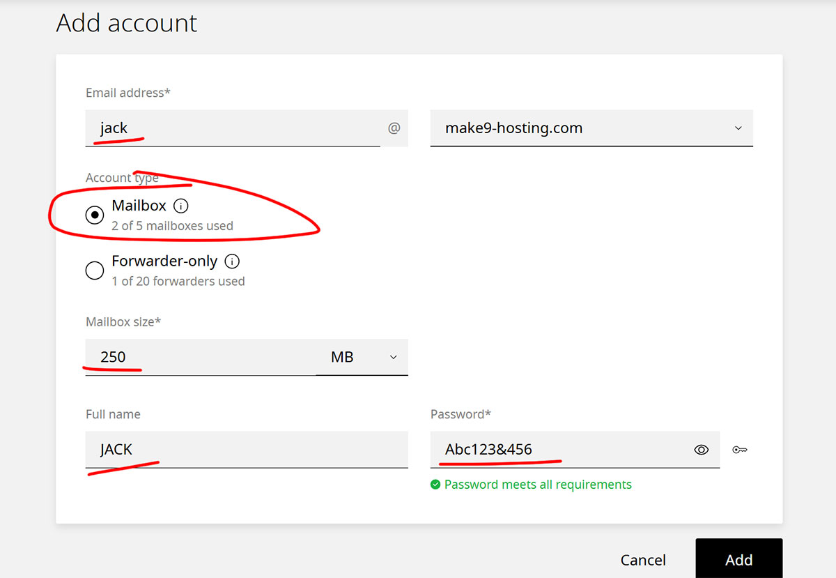 在 Hosting.com 後台新增專業域名信箱